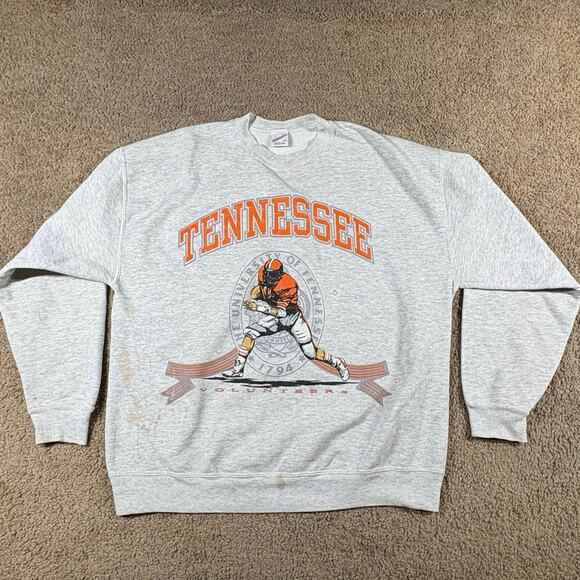 Vintage University of Tennessee Volunteers Sweatshirt Mens XL Gray Girardin NCAA - Picture 1 of 8